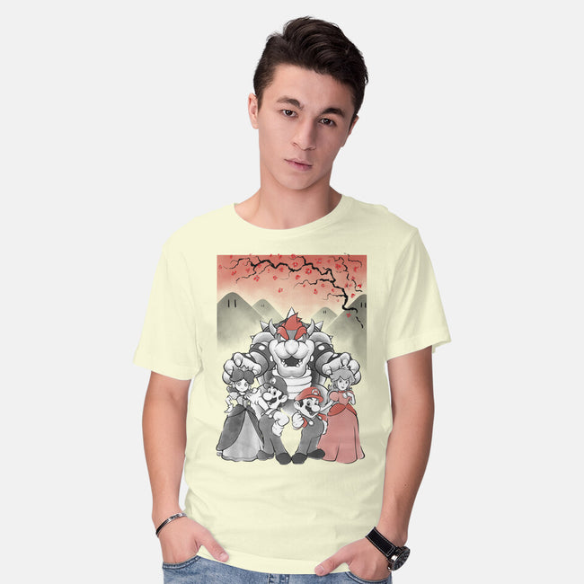 Mushroom Club Sumi-E-Mens-Basic-Tee-Astrobot Invention