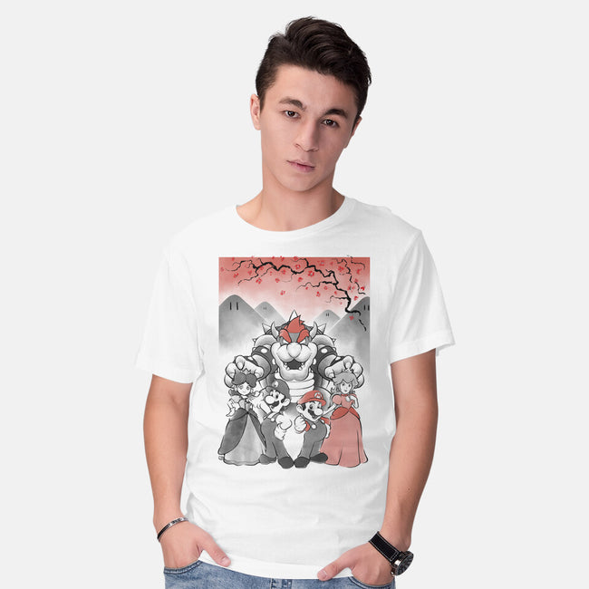Mushroom Club Sumi-E-Mens-Basic-Tee-Astrobot Invention