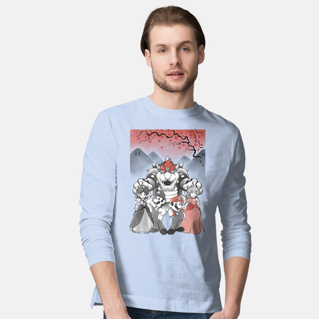 Mushroom Club Sumi-E-Mens-Long Sleeved-Tee-Astrobot Invention