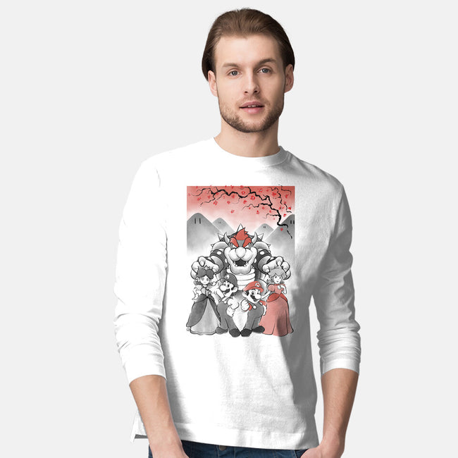 Mushroom Club Sumi-E-Mens-Long Sleeved-Tee-Astrobot Invention