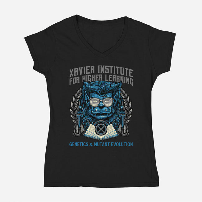 Genetics And Mutant Evolution-Womens-V-Neck-Tee-glitchygorilla