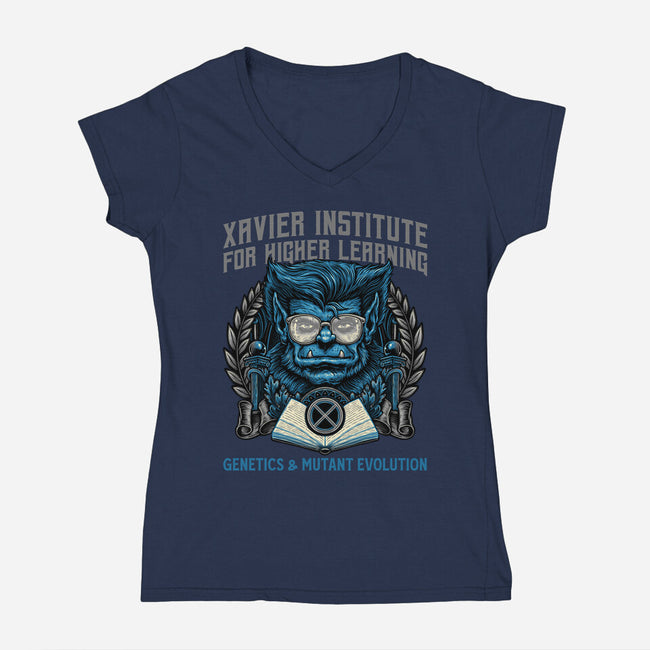 Genetics And Mutant Evolution-Womens-V-Neck-Tee-glitchygorilla
