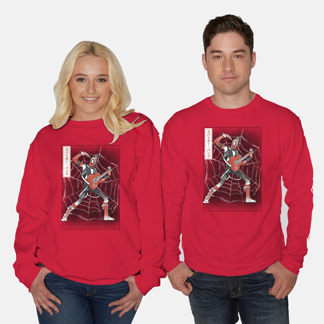 Punk Webslinger Sumi-E-Unisex-Crew Neck-Sweatshirt-Astrobot Invention