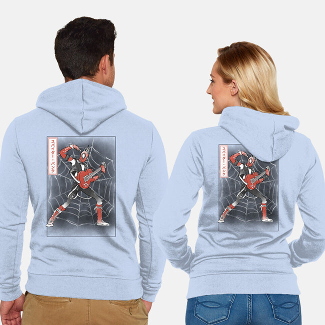 Punk Webslinger Sumi-E-Unisex-Zip-Up-Sweatshirt-Astrobot Invention