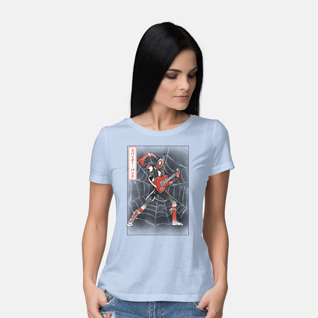 Punk Webslinger Sumi-E-Womens-Basic-Tee-Astrobot Invention