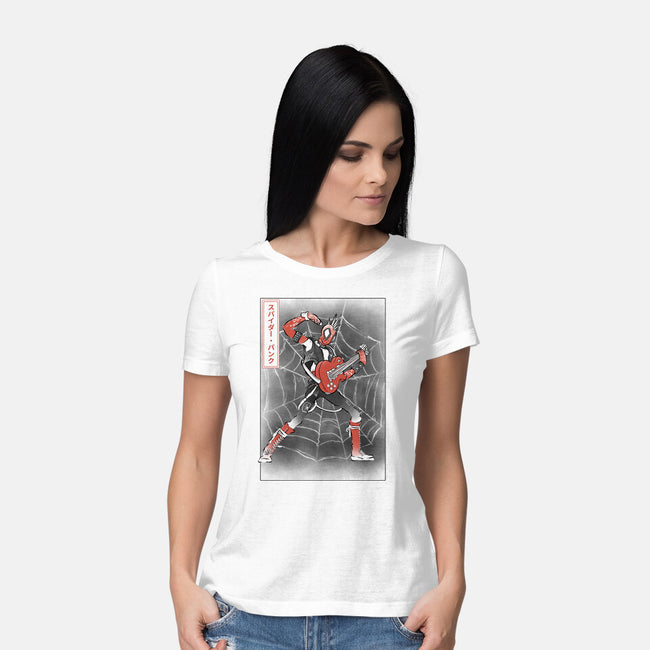 Punk Webslinger Sumi-E-Womens-Basic-Tee-Astrobot Invention