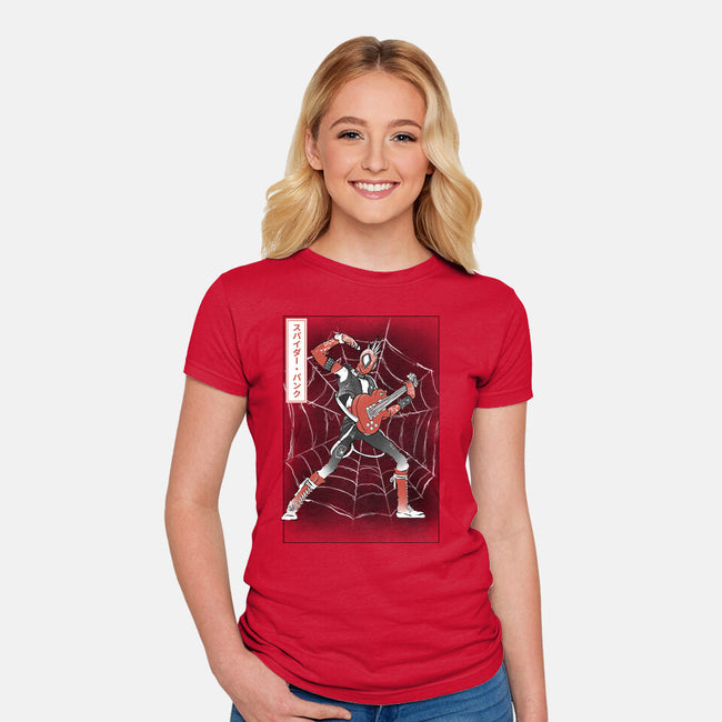 Punk Webslinger Sumi-E-Womens-Fitted-Tee-Astrobot Invention