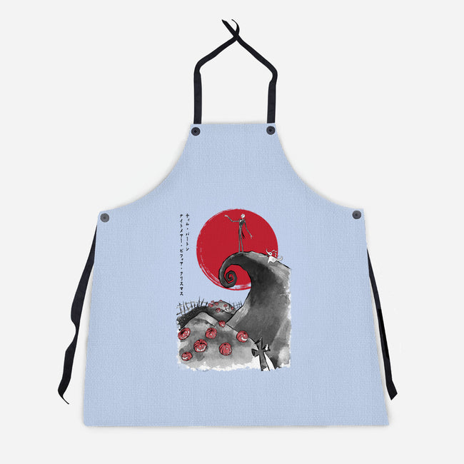 The Pumpkin King Sumi-e-Unisex-Kitchen-Apron-DrMonekers