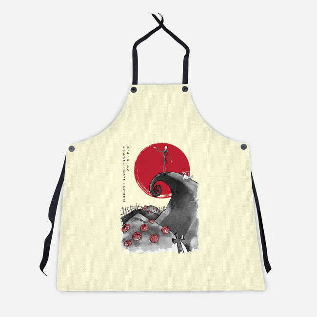 The Pumpkin King Sumi-e-Unisex-Kitchen-Apron-DrMonekers