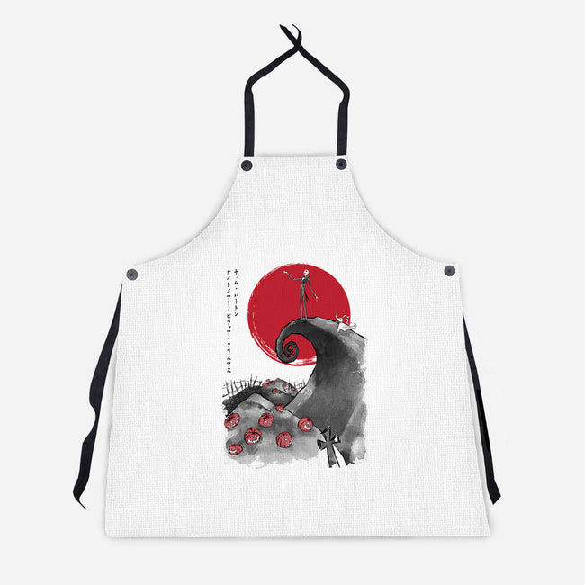 The Pumpkin King Sumi-e-Unisex-Kitchen-Apron-DrMonekers