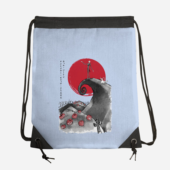 The Pumpkin King Sumi-e-None-Drawstring-Bag-DrMonekers