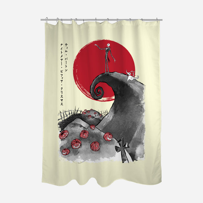 The Pumpkin King Sumi-e-None-Polyester-Shower Curtain-DrMonekers