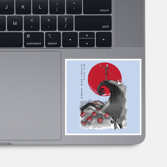 The Pumpkin King Sumi-e-None-Glossy-Sticker-DrMonekers