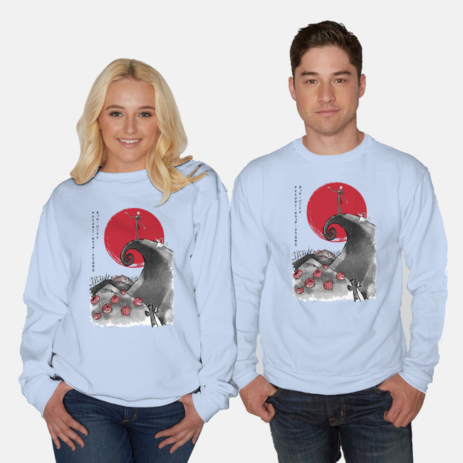 The Pumpkin King Sumi-e-Unisex-Crew Neck-Sweatshirt-DrMonekers