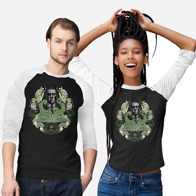 Summon The Creature-Unisex-Baseball-Tee-glitchygorilla