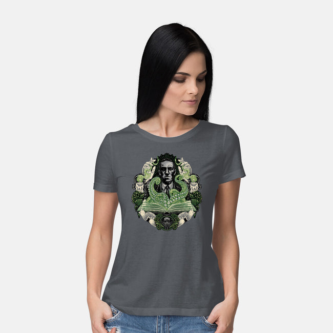 Summon The Creature-Womens-Basic-Tee-glitchygorilla