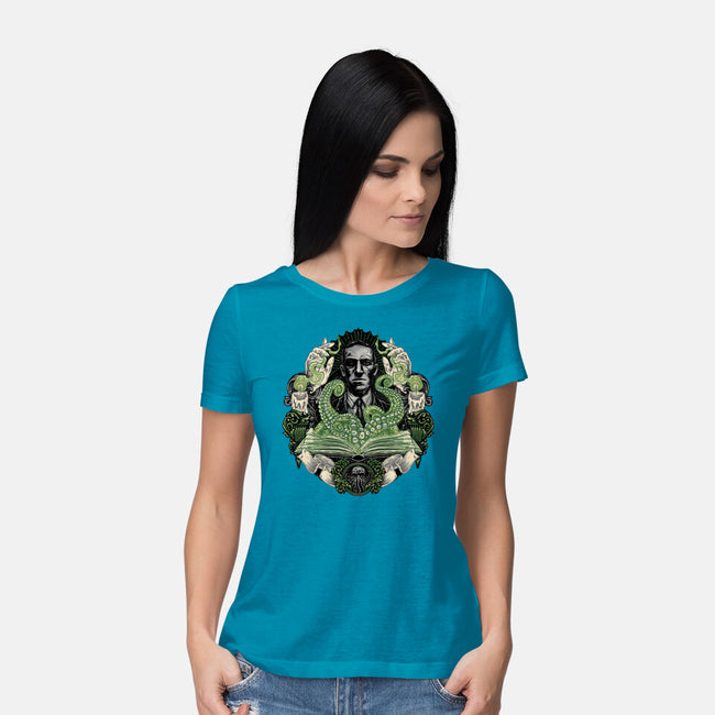 Summon The Creature-Womens-Basic-Tee-glitchygorilla
