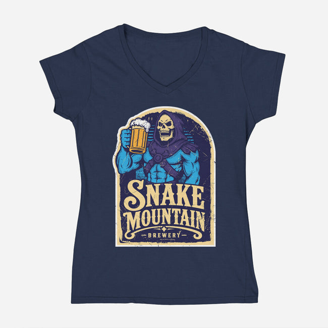 Snake Mountain Brewery-Womens-V-Neck-Tee-CarloJ1956