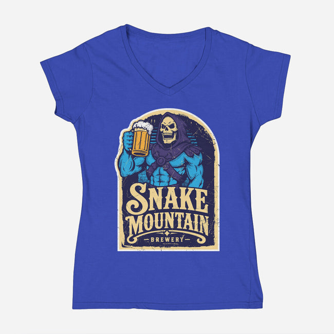 Snake Mountain Brewery-Womens-V-Neck-Tee-CarloJ1956