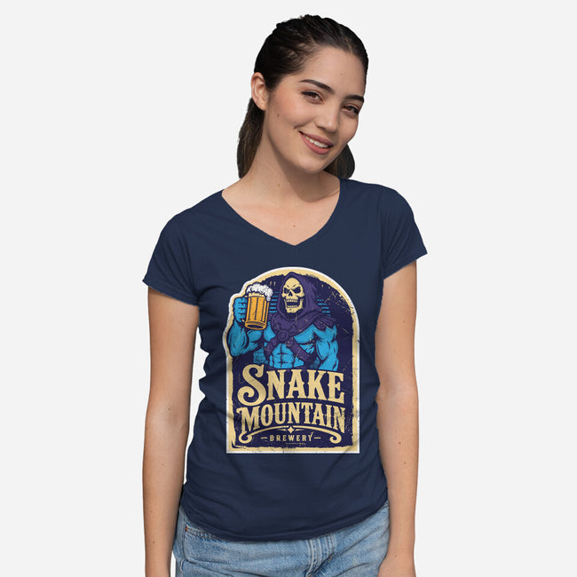 Snake Mountain Brewery-Womens-V-Neck-Tee-CarloJ1956
