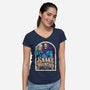 Snake Mountain Brewery-Womens-V-Neck-Tee-CarloJ1956