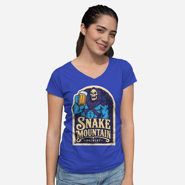 Snake Mountain Brewery-Womens-V-Neck-Tee-CarloJ1956