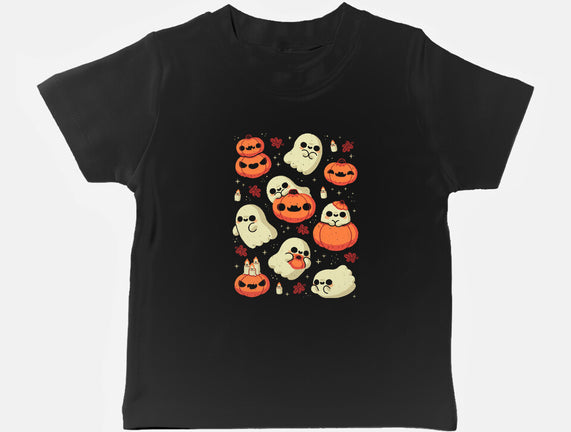 Cute Ghost With Halloween Pumpkin