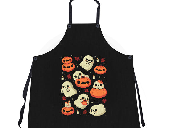 Cute Ghost With Halloween Pumpkin