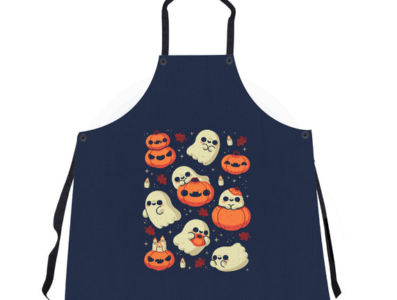 Cute Ghost With Halloween Pumpkin