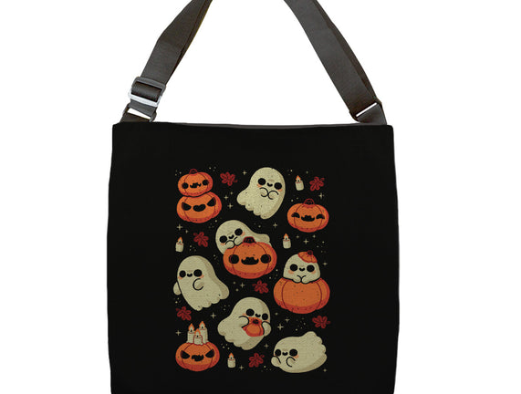 Cute Ghost With Halloween Pumpkin