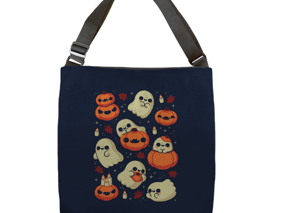 Cute Ghost With Halloween Pumpkin