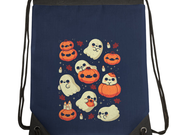 Cute Ghost With Halloween Pumpkin