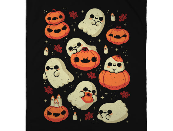 Cute Ghost With Halloween Pumpkin