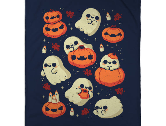 Cute Ghost With Halloween Pumpkin