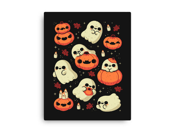 Cute Ghost With Halloween Pumpkin