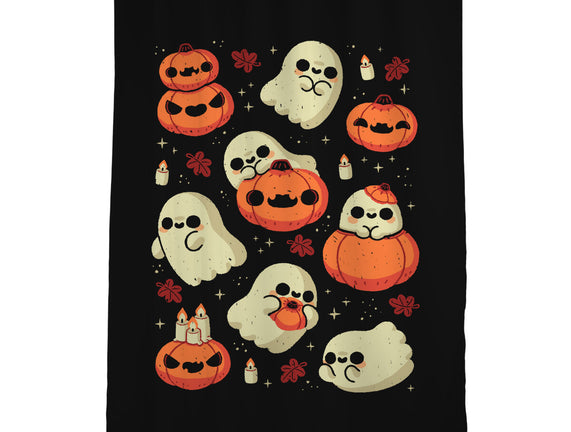 Cute Ghost With Halloween Pumpkin