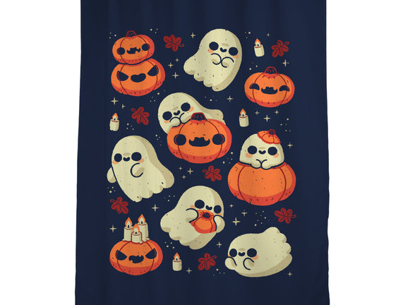 Cute Ghost With Halloween Pumpkin
