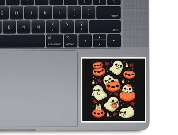 Cute Ghost With Halloween Pumpkin