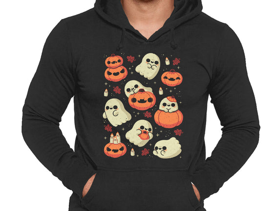 Cute Ghost With Halloween Pumpkin