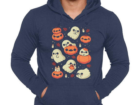 Cute Ghost With Halloween Pumpkin