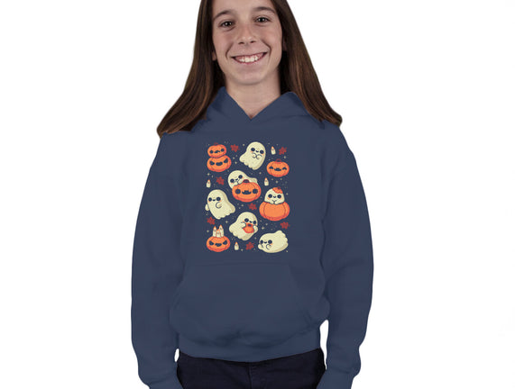 Cute Ghost With Halloween Pumpkin