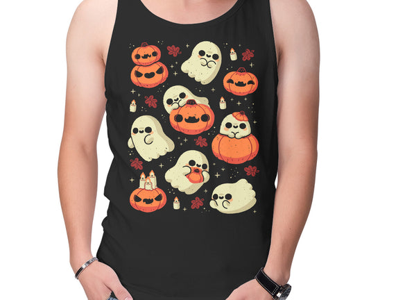 Cute Ghost With Halloween Pumpkin