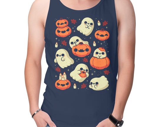 Cute Ghost With Halloween Pumpkin