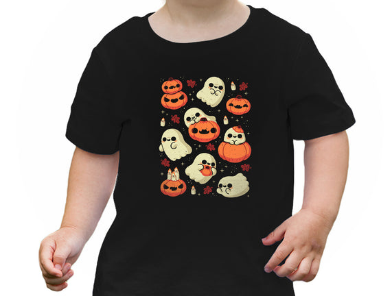 Cute Ghost With Halloween Pumpkin