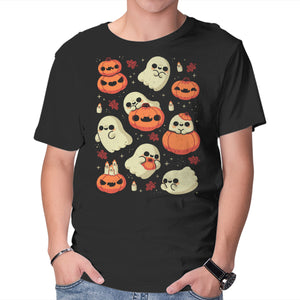 Cute Ghost With Halloween Pumpkin