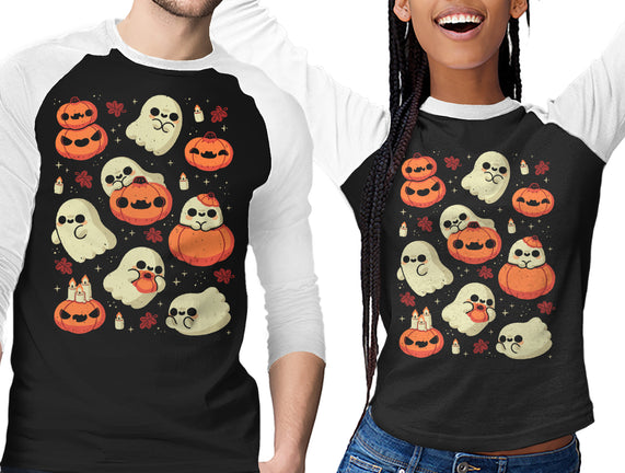 Cute Ghost With Halloween Pumpkin