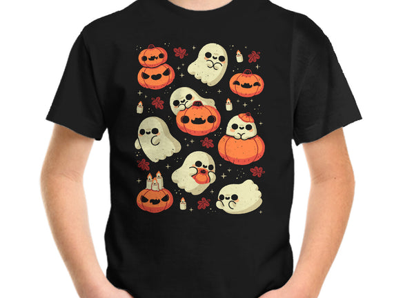 Cute Ghost With Halloween Pumpkin