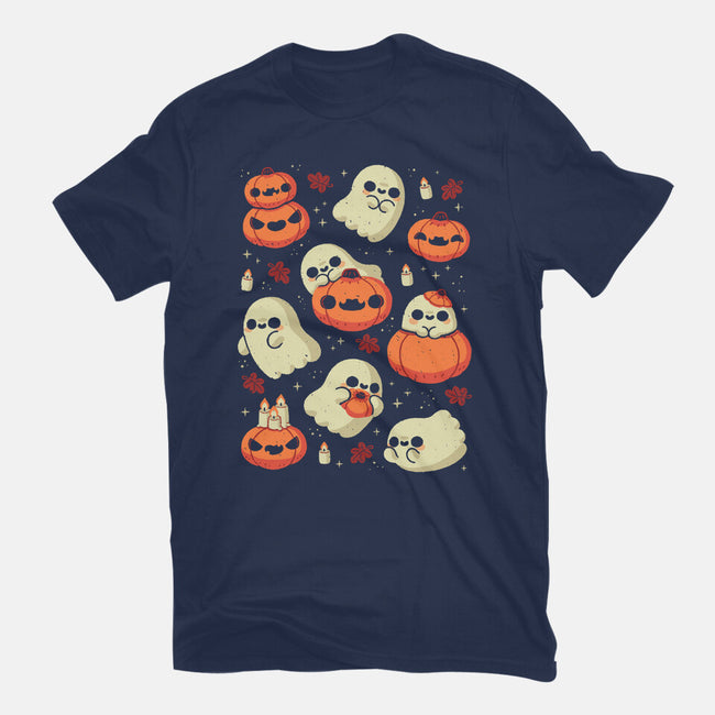Cute Ghost With Halloween Pumpkin-Youth-Basic-Tee-xMorfina