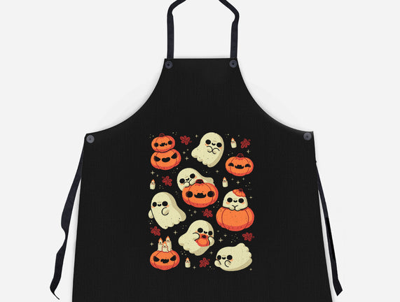 Cute Ghost With Halloween Pumpkin