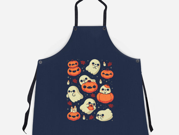Cute Ghost With Halloween Pumpkin